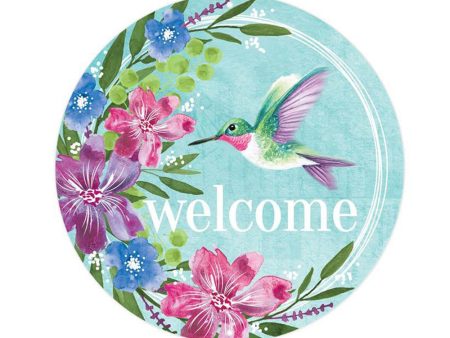 8  Metal Sign: Hummingbird with Florals Online now