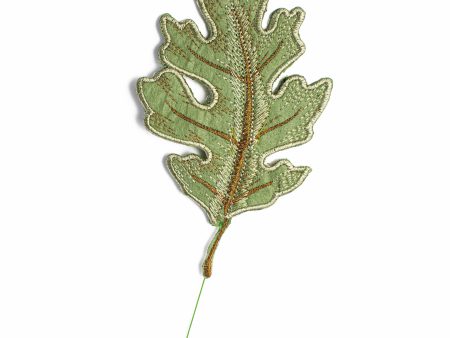 [D Stevens] 6  Embroidered Oak Leaf Clip Ornament: Sage Green Hot on Sale