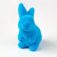 6  Flocked Standing Rabbit: Bright Blue Discount