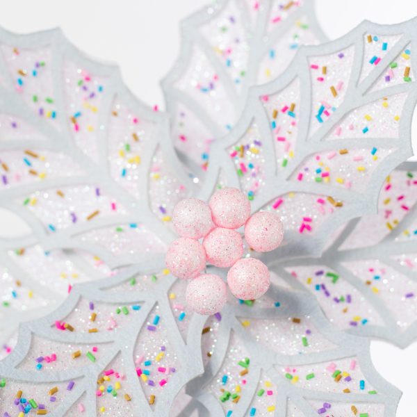 22  Confetti Poinsettia Stem: Pink & White Online