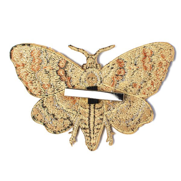 [D Stevens] 6  Embroidered Moth Clip: Brown Cheap