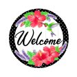 8  Metal Sign: Welcome, Hummingbird, Hibiscus Online Sale