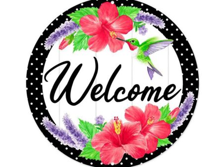 8  Metal Sign: Welcome, Hummingbird, Hibiscus Online Sale