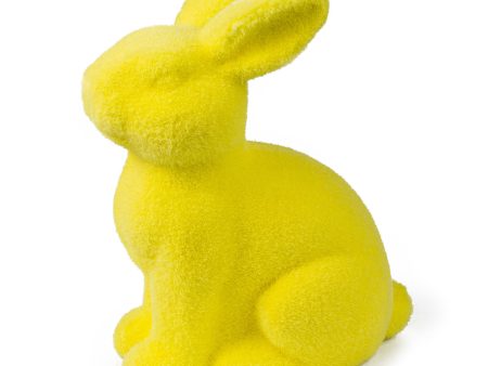 10  Flocked Sitting Rabbit: Yellow Sale