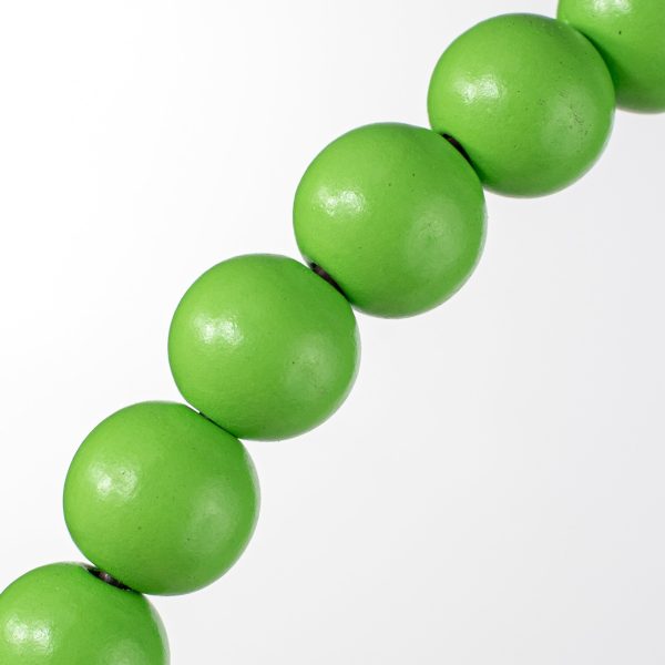 13  Wood Bead Wreath: Lime Green For Cheap