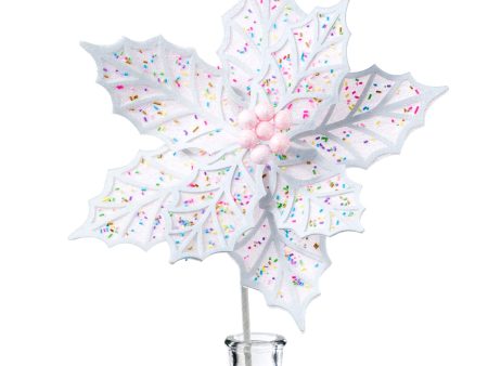 22  Confetti Poinsettia Stem: Pink & White Online