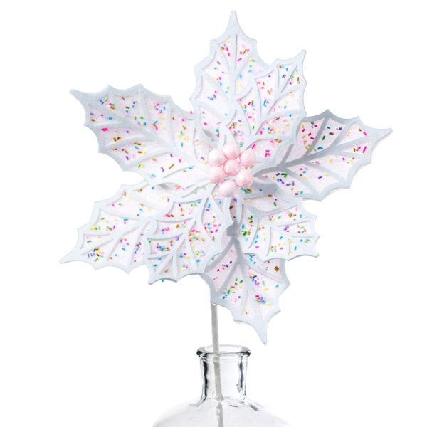 22  Confetti Poinsettia Stem: Pink & White Online