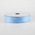 7 8  Candy Glittered Satin Ribbon: Turquoise Blue (10 Yards) Online now