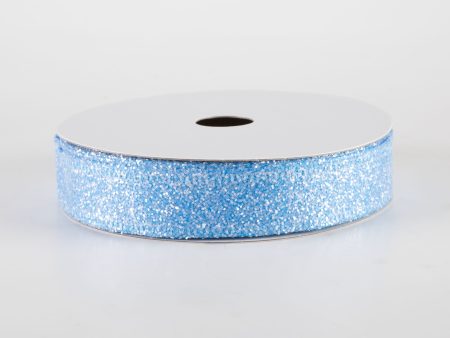 7 8  Candy Glittered Satin Ribbon: Turquoise Blue (10 Yards) Online now