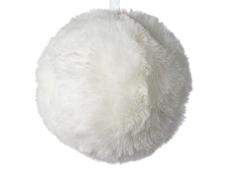 6  Faux Fur Ornament: White Discount