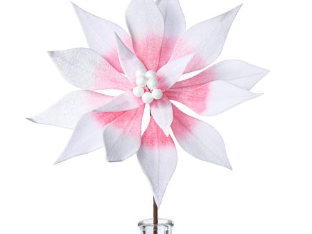 22  Poinsettia Stem: Pink & White Variegated Online now