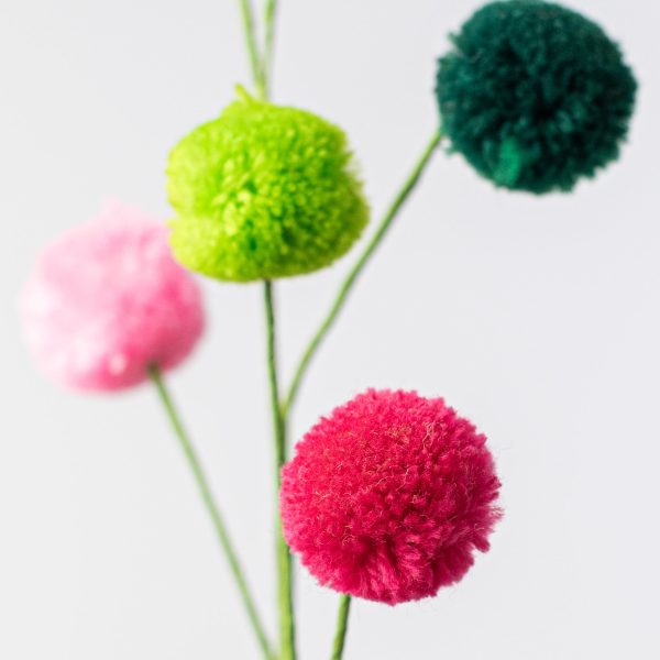 23  4-Color Pom Pom Spray: Fuchsia, Pink, Lime, Emerald Green Online now