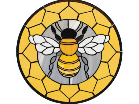 8.5  Round Waterproof Accent: Stained Glass Honey Bee Cheap