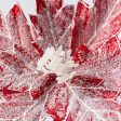 22  Frosted Poinsettia Stem: Red & White Supply