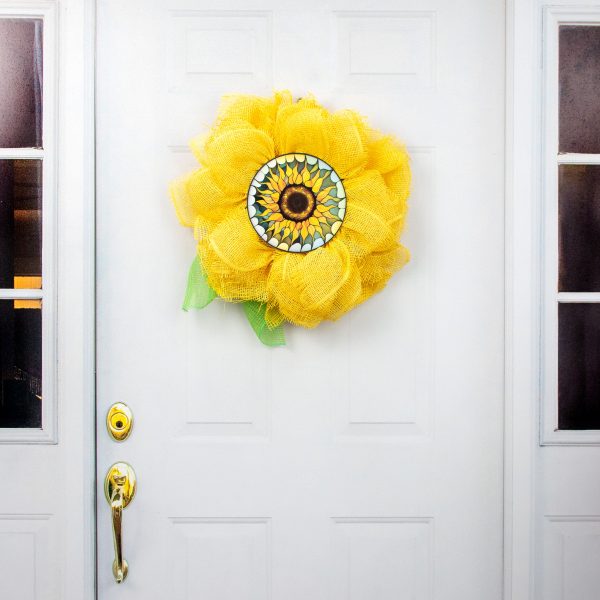 8.5  Round Waterproof Accent: Stained Glass Sunflower Head Supply