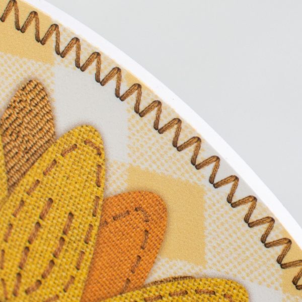 9.4  Round Waterproof Sign: Cross Stitch Fabric Sunflower Hot on Sale