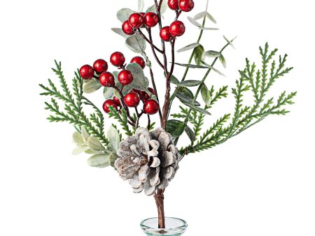 10  Boxwood Pinecone & Ash Berries Pick Online Sale