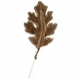 [D Stevens] 6  Embroidered Oak Leaf Clip Ornament: Brown Supply