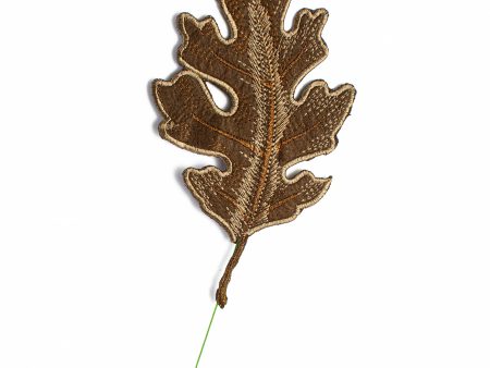 [D Stevens] 6  Embroidered Oak Leaf Clip Ornament: Brown Supply