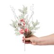 15  Fllocked Snow Peppermint, Pine & Cones Pick Hot on Sale