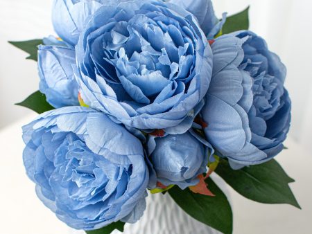 12  Peony Bouquet: Dusty Blue Online Hot Sale