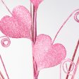 22  Glittered Hearts Spiral Spray: Pink Fashion