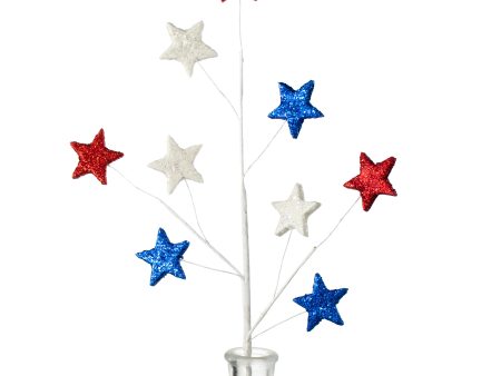 23  Glittered Star Spray: Red, White & Blue Online Sale