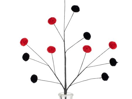 23  2-Color Pom Pom Spray: Red & Black Fashion