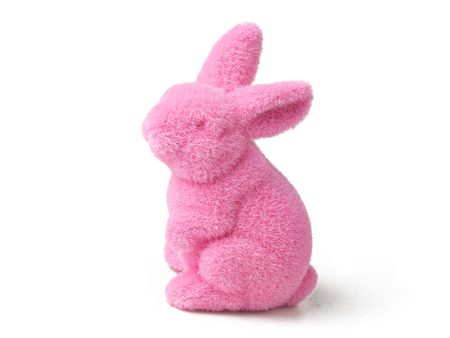 6  Flocked Standing Rabbit: Pink Online Hot Sale