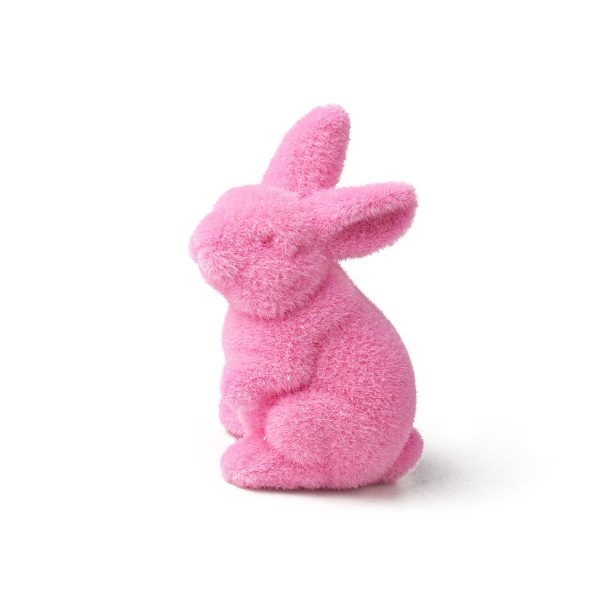 6  Flocked Standing Rabbit: Pink Online Hot Sale