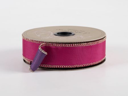 [D Stevens] 1  Taffeta Double Sided Ribbon: Hot Pink & Purple (10 Yards) on Sale