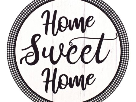 9.4  Round Waterproof Sign: Gingham Home Sweet Home Online