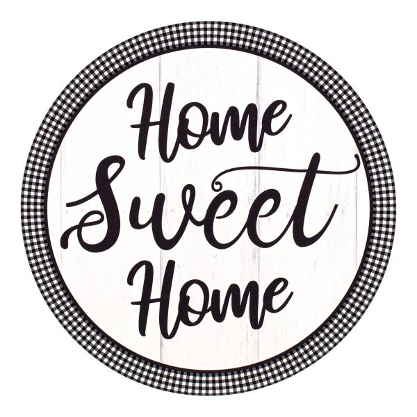 9.4  Round Waterproof Sign: Gingham Home Sweet Home Online