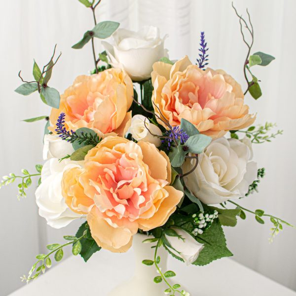 17  Rose, Peony, Lavender Bush: Peach & White Sale