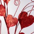 22  Glittered Hearts Spiral Spray: Red Cheap