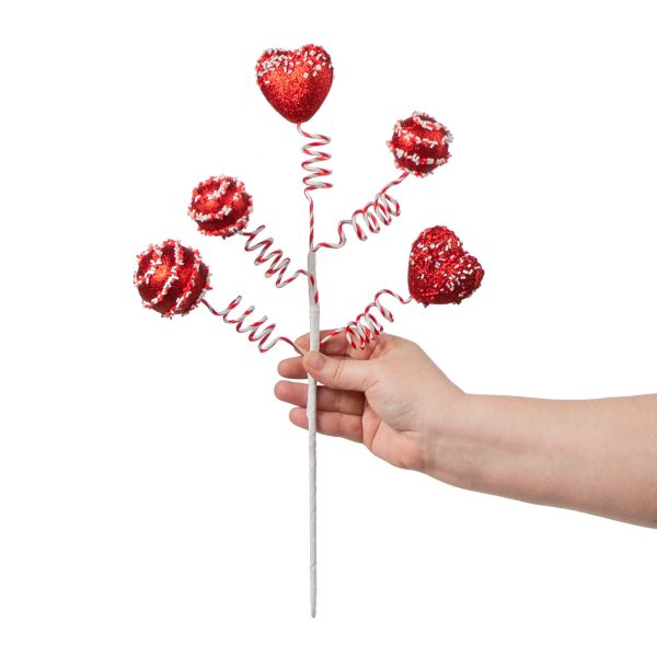 16  Cake Pop Heart Pick: Red For Discount