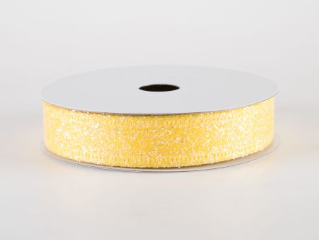 7 8  Candy Glittered Satin Ribbon: Yellow (10 Yards) Online Hot Sale