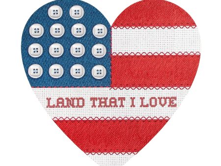 9.4  Waterproof Sign: Cross Stitch Fabric Patriotic Heart Discount