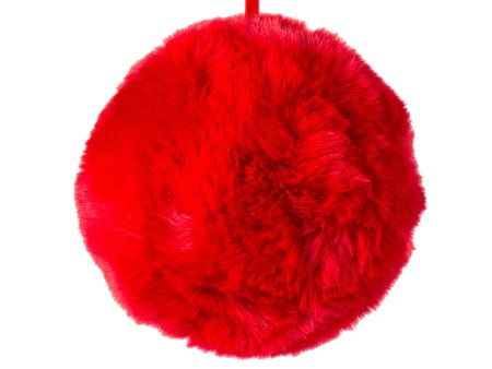 6  Faux Fur Ornament: Red For Discount