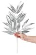 23  Metallic White Willow Leaf Spray: Silver Hot on Sale