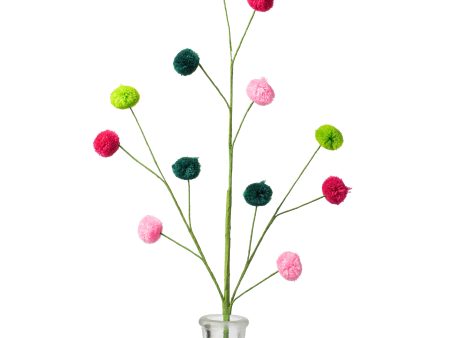 23  4-Color Pom Pom Spray: Fuchsia, Pink, Lime, Emerald Green Online now