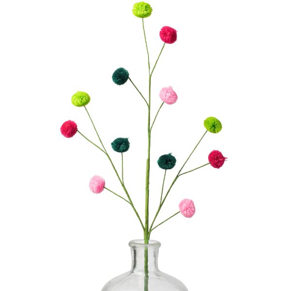 23  4-Color Pom Pom Spray: Fuchsia, Pink, Lime, Emerald Green Online now