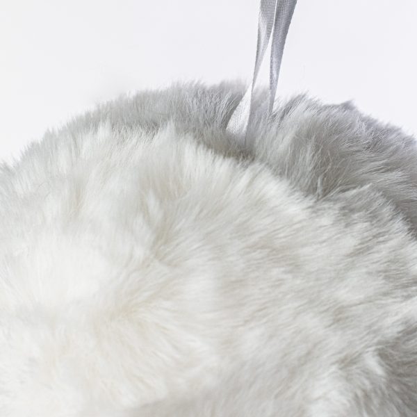 6  Faux Fur Ornament: White Discount