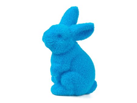 6  Flocked Standing Rabbit: Bright Blue Discount