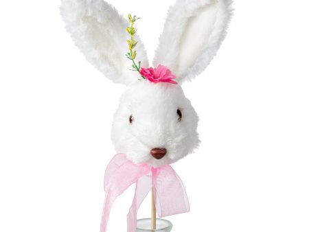 16  Easter Bunny Head Pick with Pink Flower Online Sale