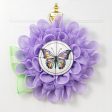 8.5  Round Waterproof Accent: Stained Glass Butterfly Lavender For Cheap