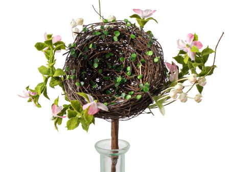 10  Twig Nest with Flowers Pick: Pink Fashion