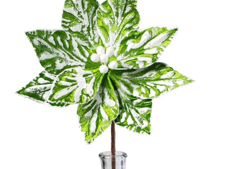 22  Poinsettia Stem: Green & White Sale