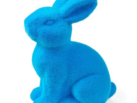 10  Flocked Sitting Rabbit: Bright Blue Supply