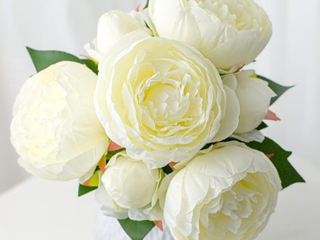 12  Peony Bouquet: Cream Hot on Sale